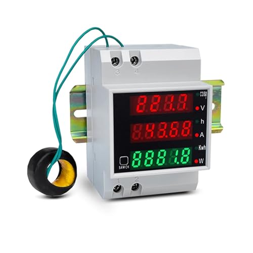 Multifunktions-Digitalmessgerät AC Active Power Factor Elektrische Energie Amperemeter Voltmeter D52-2047 1St(External CT,AC200V-450V) von IZNIDUGK
