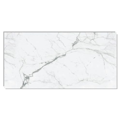 IZODEKOR - SPC Wandpaneel Marmoroptik Weiß 60x120cm – Küchenrückwand Platte 1 Stück, Wasserfest, Hitzebeständig Spritzschutz – PVC Wandverkleidung für Küche & Bad, PVC Wandpaneele - Carrara Marmor von IZODEKOR