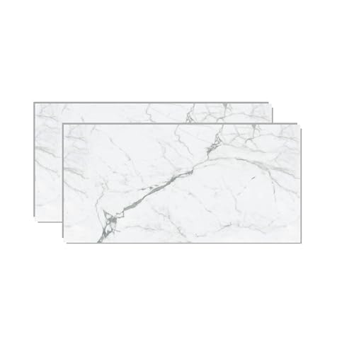 IZODEKOR - SPC Wandpaneel Marmoroptik Weiß 60x120cm – Küchenrückwand Platte 2 Stück, Wasserfest, Hitzebeständig Spritzschutz – PVC Wandverkleidung für Küche & Bad, PVC Wandpaneele - Carrara Marmor von IZODEKOR