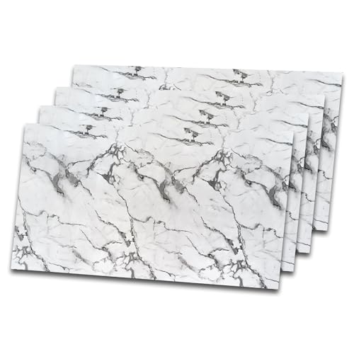 IZODEKOR Wandverkleidung Marmoroptik -4 Pcs 120x60cm- Alternative zu Badfliese/Küchenfliese, Duschwandpaneele, Wandpaneel für Küchenrückwand, Badezimmer, Innenbereich | Arctic Breeze von IZODEKOR