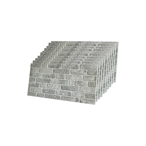 IZODEKOR Wandverkleidung Steinoptik Styropor 3D Wandpaneele - Verblender Steinoptik für Küche, Badezimmer, Balkon, Schlafzimmer, Wohnzimmer, Küchenrückwand und Teras | Weiss Grau (10 x Stück Paneele) von IZODEKOR