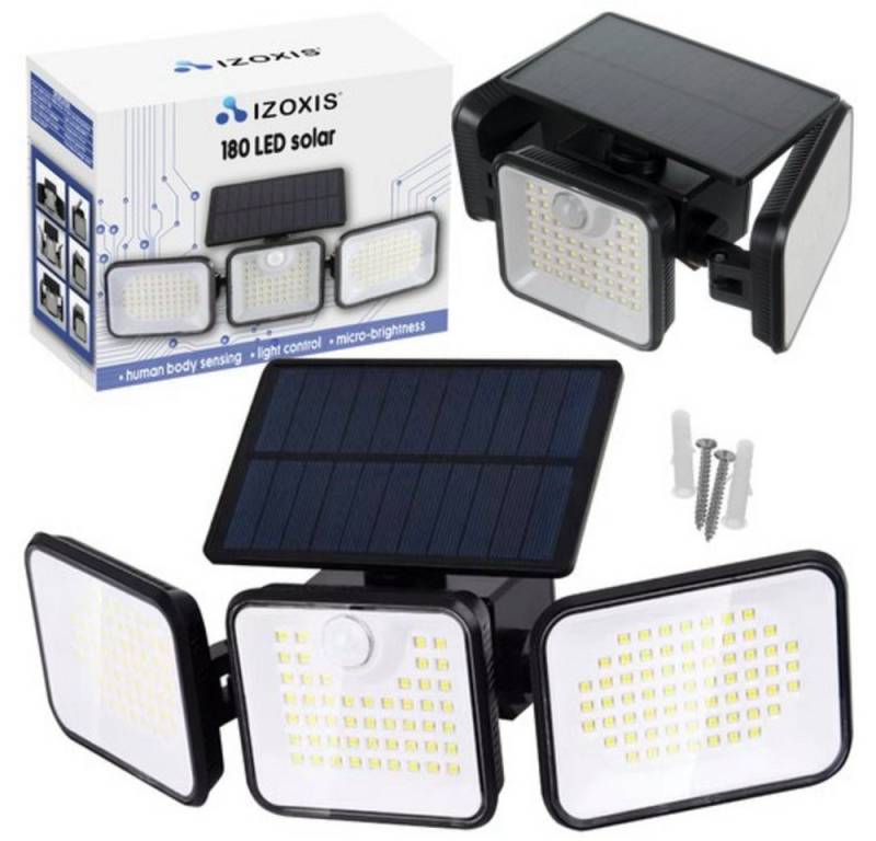 IZOXIS LED Außen-Wandleuchte Solarlampe LED Lampe, Nachtlampe, LED fest integriert, Tageslichtweiß, lädt auch bei wolkigem Wetter von IZOXIS