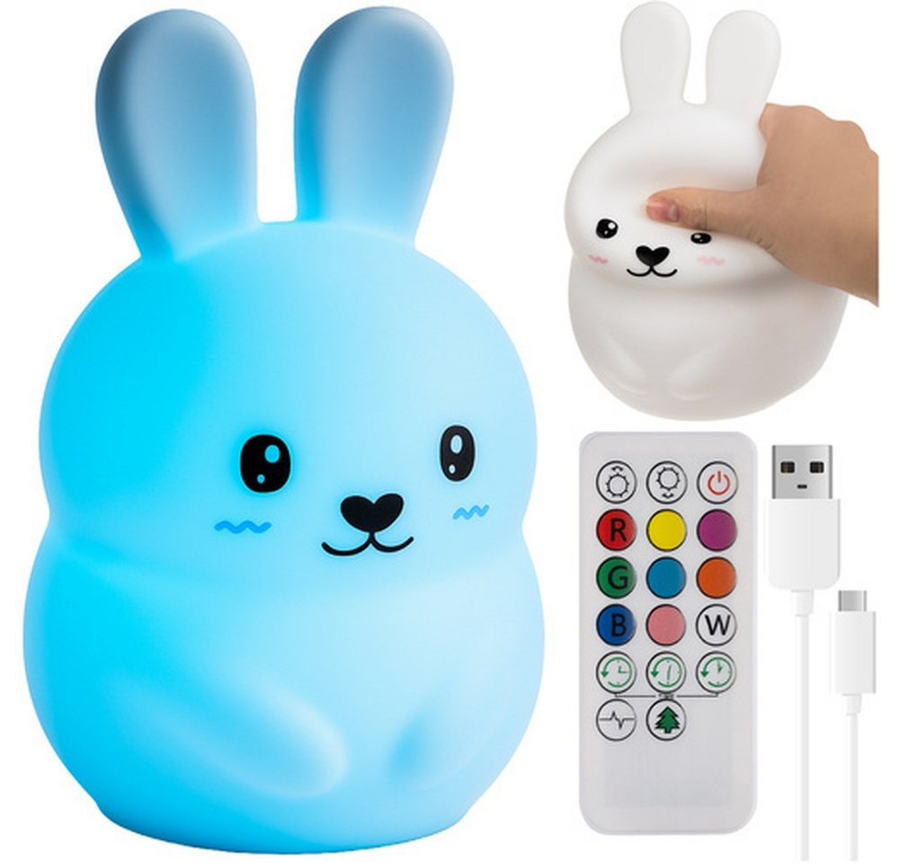 IZOXIS LED Nachtlicht Kindernachtlampe Kaninchen, beleuchtet, LED fest integriert, Bunte Farben, 9 Farben, 3 Modi und sanfte RGB-Übergänge IZOXIS LED Nachtlicht Kindernachtlampe Kaninchen, beleuchtet, LED fest integriert, Bunte Farben, 9 Farben, 3 Modi und sanfte RGB-Übergänge von IZOXIS
