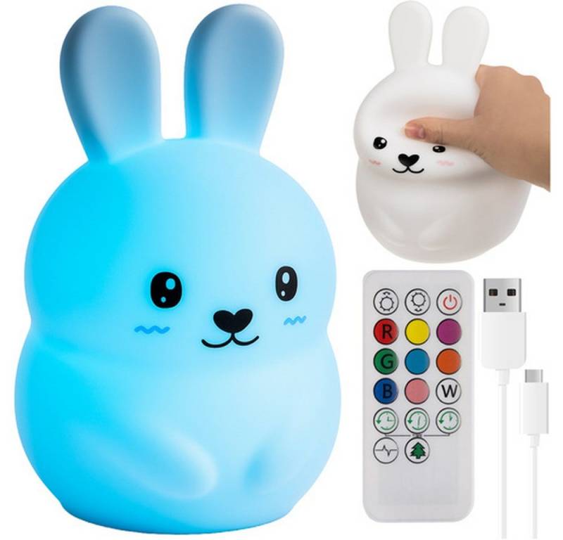 IZOXIS LED Nachtlicht Kindernachtlampe Kaninchen, beleuchtet, LED fest integriert, Bunte Farben, 9 Farben, 3 Modi und sanfte RGB-Übergänge IZOXIS LED Nachtlicht Kindernachtlampe Kaninchen, beleuchtet, LED fest integriert, Bunte Farben, 9 Farben, 3 Modi und sanfte RGB-Übergänge von IZOXIS