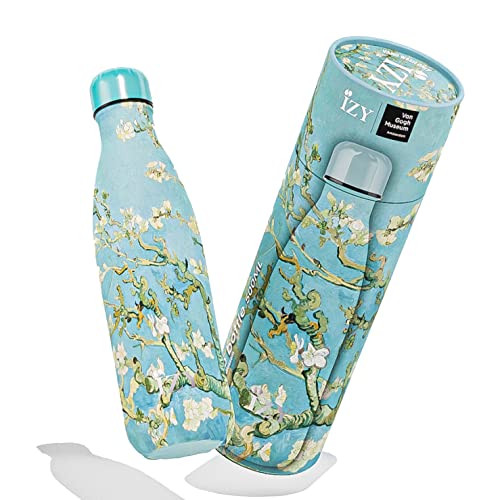 IZY Trinkflasche, Van Gogh, Mandelblüte, Wasserspende, Thermoskanne, Wasserflasche, Thermobecher, BPA-frei, Trinkflasche aus rostfreiem Stahl, Heiß oder kalt für 12 Stunden, 500 ml von IZY Bottles