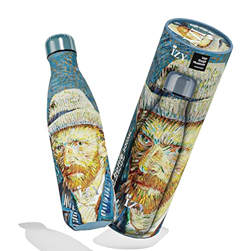IZY Trinkflasche, Van Gogh, Selbstporträt, Wasserspende, Thermoskanne, Wasserflasche, Thermobecher, BPA-frei, Trinkflasche aus rostfreiem Stahl, Heiß oder kalt für 12 Stunden, 500 ml von IZY Bottles