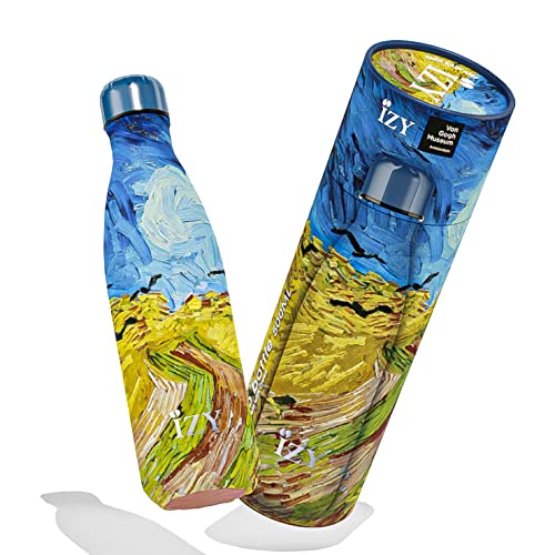 IZY Trinkflasche, Van Gogh, Weizenfeld, Wasserspende, Thermoskanne, Wasserflasche, Thermobecher, BPA-frei, Trinkflasche aus rostfreiem Stahl, Heiß oder kalt für 12 Stunden, 500 ml von IZY Bottles