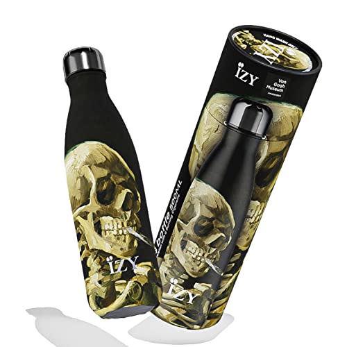 IZY Trinkflasche x Art Collection - Thermoskanne 500 ml - Wasserflasche für Erwachsene - Doppelwandige Thermoskanne für heiße und kalte Getränke (Kopf of Skelet) von IZY Bottles