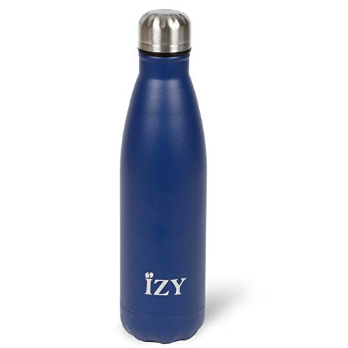 IZY Trinkflasche, Marineblau, Wasserspende, Thermoskanne, Wasserflasche, Thermobecher, BPA-frei, Trinkflasche aus rostfreiem Stahl, Heiß oder kalt für 12 Stunden, 500 ml von IZY Bottles