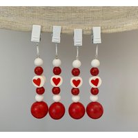 Valentinstag Herz Tischdecke Gewichte - 4Er Set Mit Leinentasche von IacardaCreations
