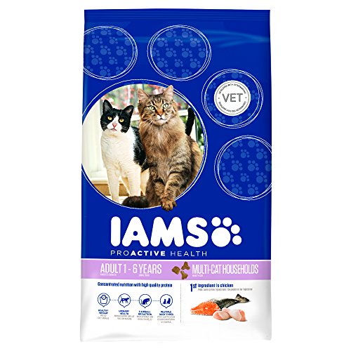 Iams Multi-Cat Trockenfutter für Haushalte mit mehreren erwachsenen oder älteren Katzen, mit Huhn als Hauptzutat, enthält viel hochwertiges tierisches Protein, 15 kg von IAMS