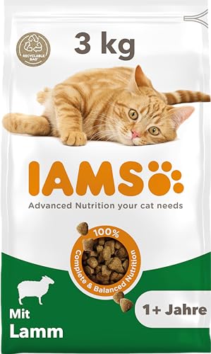IAMS for Vitality Katzenfutter trocken mit Lamm - Trockenfutter für Katzen im Alter von 1-6 Jahren, 3 kg von Iams