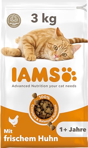 IAMS for Vitality Katzenfutter trocken Huhn - Trockenfutter für Katzen im Alter von 1-6 Jahren, 3 kg von IAMS