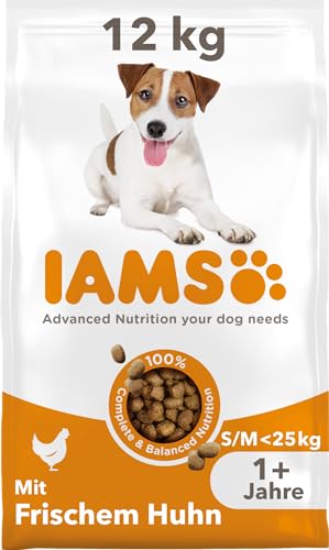 Iams Hundefutter trocken mit Huhn - Trockenfutter für Erwachsene Hunde ab 1 Jahr, geeignet für kleine & mittelgroße Hunde, 12 kg von IAMS
