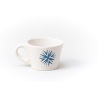 Blaue Schneeflocke Keramik Tasse Kaffee Latte Weißer Ton Kleine Handgemacht Von Iana Kaisheva von IanaArtCeramics