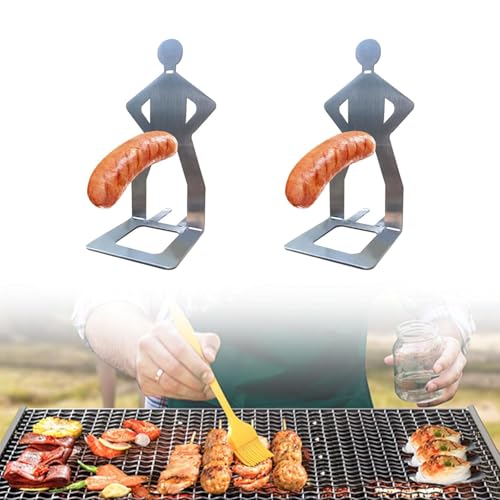 2 Stück Grillwursthalter Aus Edelstahl, 20 * 7.5 cm, Kreativer Stehender Mann Wurst Grillständer, Hot-Dog Grillständer, Tragbares Neuartiges Grillzubehör für Camping Picknick im Freien und Küche 2 Stück Grillwursthalter Aus Edelstahl, 20 * 7.5 cm, Kreativer Stehender Mann Wurst Grillständer, Hot-Dog Grillständer, Tragbares Neuartiges Grillzubehör für Camping Picknick im Freien und Küche von Ianulus