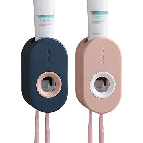 Automatischer Zahnpastaspender, 2 Stücke Zahnpasta Regal, Zahnpastaspenderhalter für Badezimmer, Kinder, Erwachsene (Pink und Blau) von Ianulus