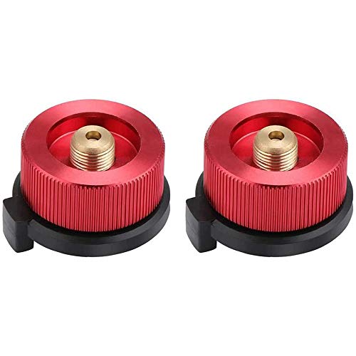 Camping Gasherd Adapter, 2 Stück Gasadapter Camping, Campingkocher Anschluss Gas Flasche, Gasflaschenadapter für Camping Picknick Outdoor Aktivitäten (Rot) von Ianulus