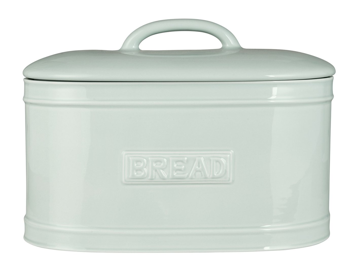 Ib Laursen Brotkasten Ib Laursen - Brotkasten Brotbox Brottopf Keramik Hellblau Oval Retro von Ib Laursen
