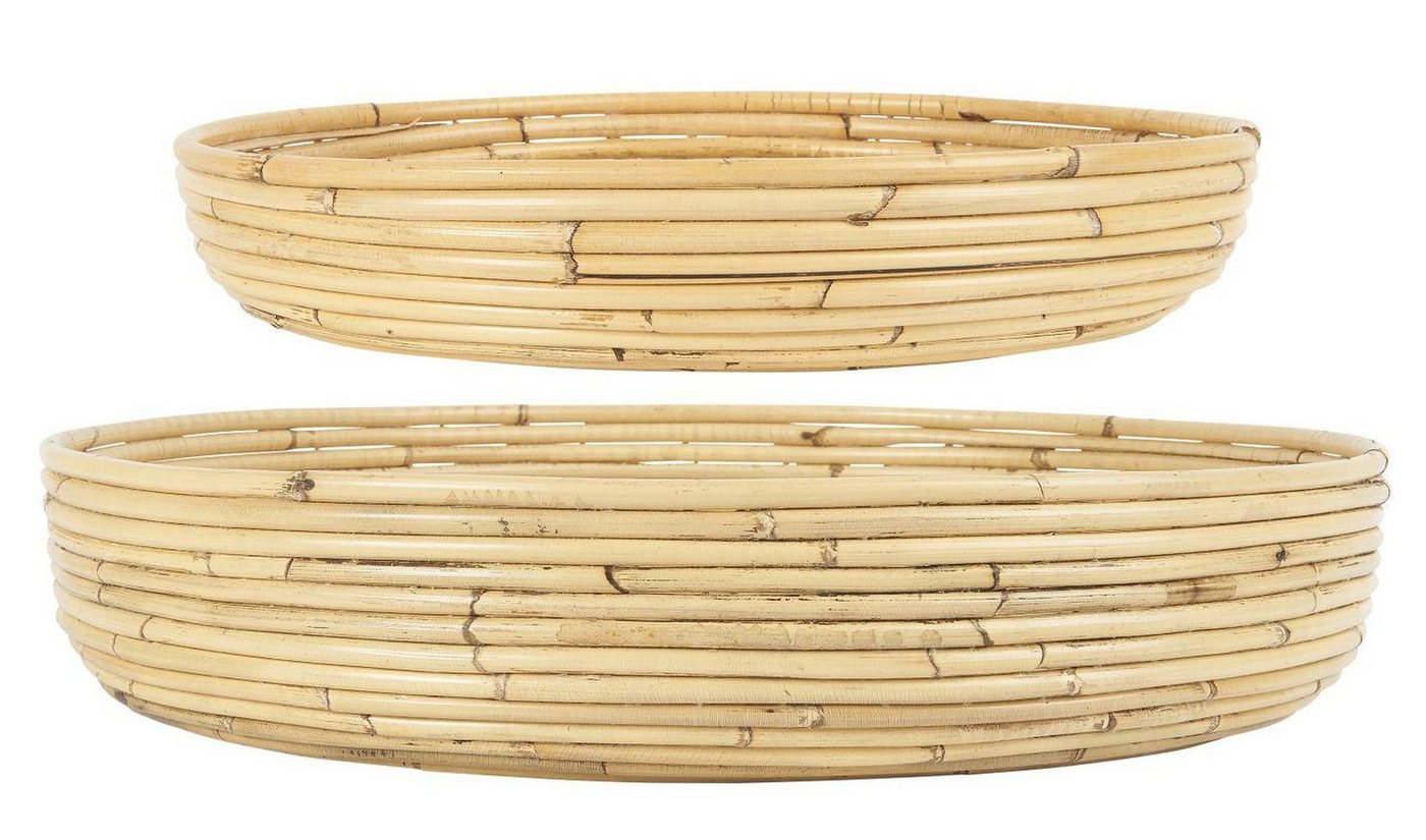 Ib Laursen Dekotablett Ib Laursen - Tablett Schale Korb Rattan Tablettset 2-tlg. Ø 30 und von Ib Laursen