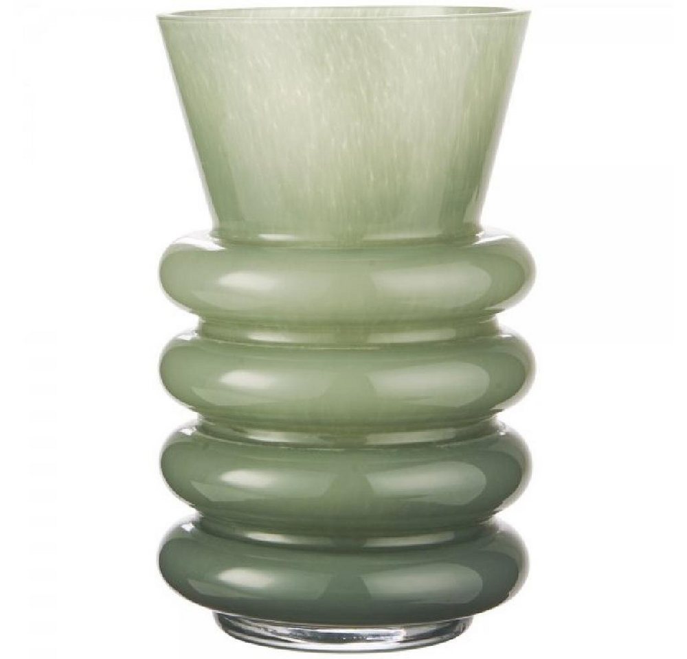 Ib Laursen Dekovase Ib Laursen Vase mit Ringen Vicenza durchgefärbtes grünes Glas (21x13cm von Ib Laursen