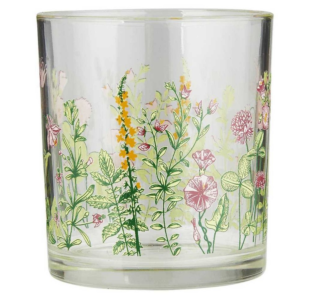 Ib Laursen Glas IB Laursen Trinkglas SUMMERTIME mit Blumen von Ib Laursen