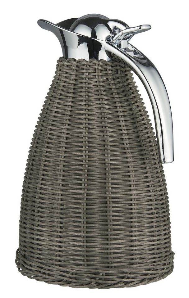 Ib Laursen Isolierkanne Thermoskanne Kaffeekanne 1500 ml Edelstahl Rattan Grau Ib Laursen von Ib Laursen