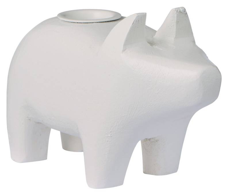 Ib Laursen Kerzenhalter Ib Laursen - Kerzenhalter Kerzenständer Holz Unika Schwein Weiß Ib Laursen Kerzenhalter Ib Laursen - Kerzenhalter Kerzenständer Holz Unika Schwein Weiß von Ib Laursen