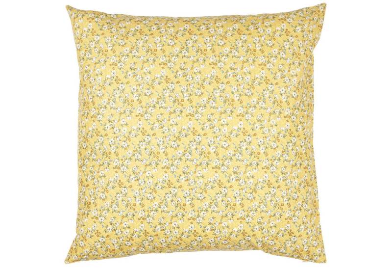 Ib Laursen Kissenbezug Ib Laursen - Kissenbezug Kissenhülle 60x60cm Gelb Weiß Blumenmuster von Ib Laursen
