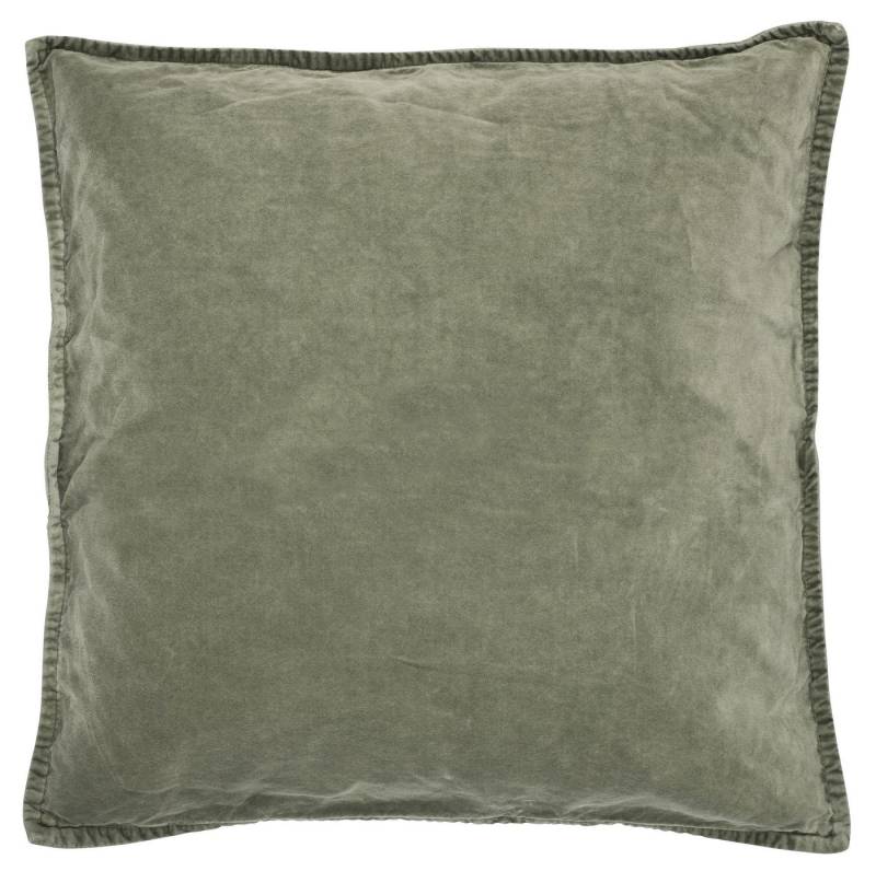 Ib Laursen Kissenhüllen Kissenbezug Kissenhülle Samt Velour Grün Olive 52x52cm Ib Laursen von Ib Laursen