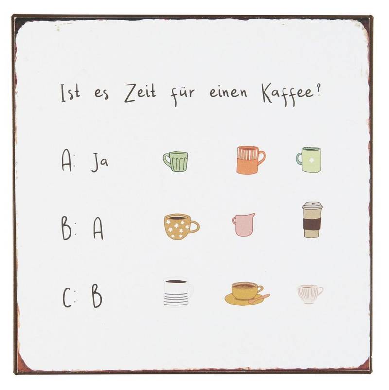 Ib Laursen Metallschild Ib Laursen Blechschild "Ist es Zeit für Kaffee" Wandschild von Ib Laursen