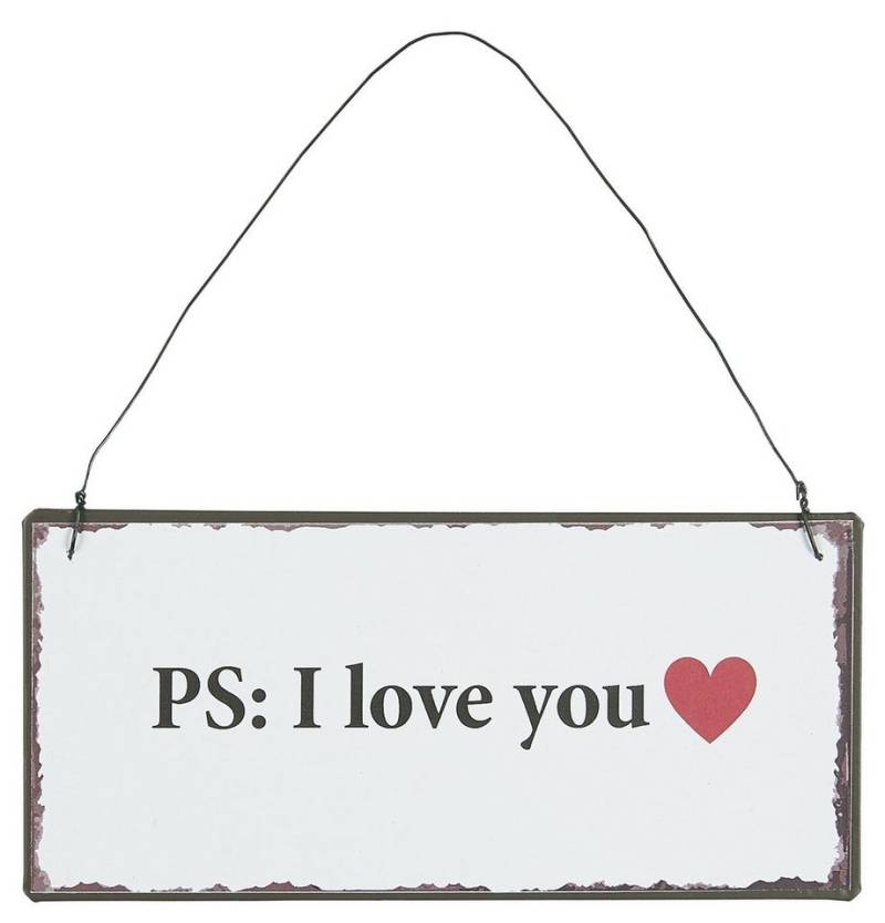 Ib Laursen Metallschild Ib Laursen - Schild Blechschild Metallschild Türschild "PS: I Love von Ib Laursen