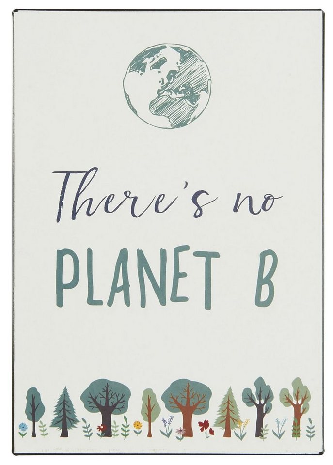 Ib Laursen Metallbild Ib Laursen - Schild "There`s No Planet B" Wand- Blech- Metall- Schild von Ib Laursen