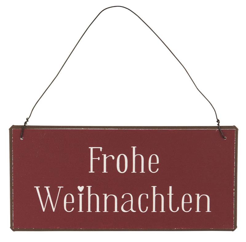 Ib Laursen Metallschild Ib Laursen - Wandschild Metallschild Schild "Frohe Weihnachten" Rot Ib Laursen Metallschild Ib Laursen - Wandschild Metallschild Schild "Frohe Weihnachten" Rot von Ib Laursen