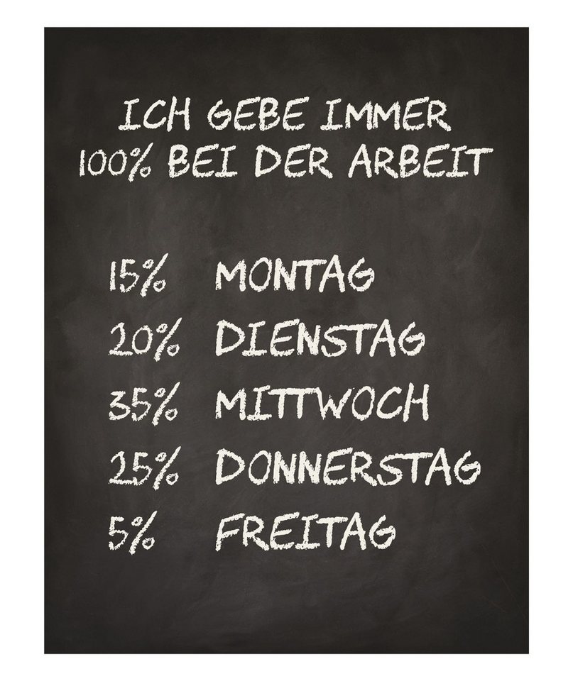 Ib Laursen Metallschild Laursen - Blechschild "Ich gebe immer 100% bei der Arbeit" von Ib Laursen