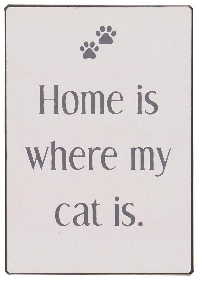 Ib Laursen Metallbild Metallschild Schild Katze Home is where my cat is Laursen 70092-00 von Ib Laursen