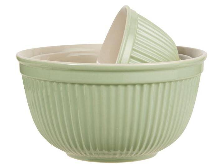 Ib Laursen Schüssel 3er Schüssel Set Schüsselsatz Keramik Mynte Wasabi Grün , Keramik, (Set bestehend aus 3 Schüsseln (18 - 22,5 - 26 cm), grün von Ib-Laursen
