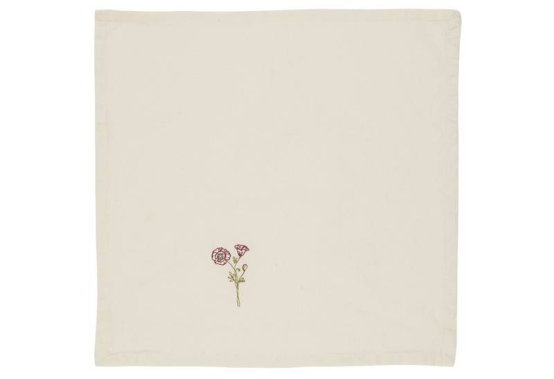Ib Laursen Stoffserviette Ib Laursen - Servietten Stoffservietten 40x40cm Beige Mohnblume Flora von Ib Laursen