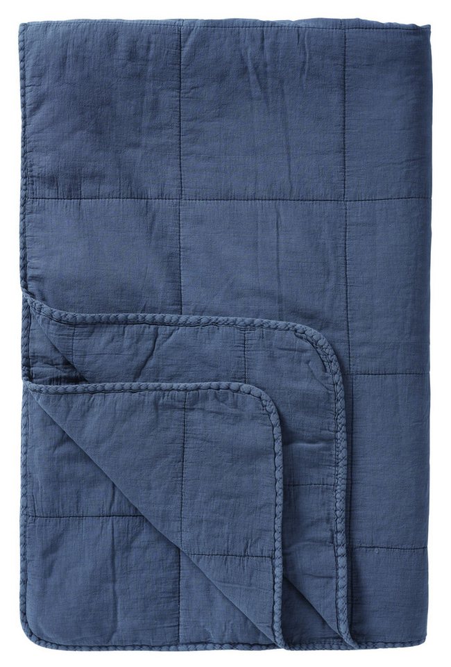 Ib Laursen Tagesdecke Decke Quilt Tagesdecke Überwurf Wohndecke Indigo Blau 180x130cm von Ib Laursen