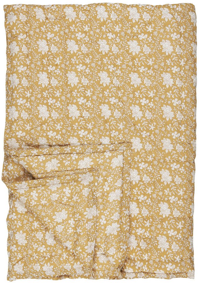 Ib Laursen Tagesdecke Ib Laursen - Decke Quilt Tagesdecke Überwurf 170x130cm Senf Weiß von Ib Laursen