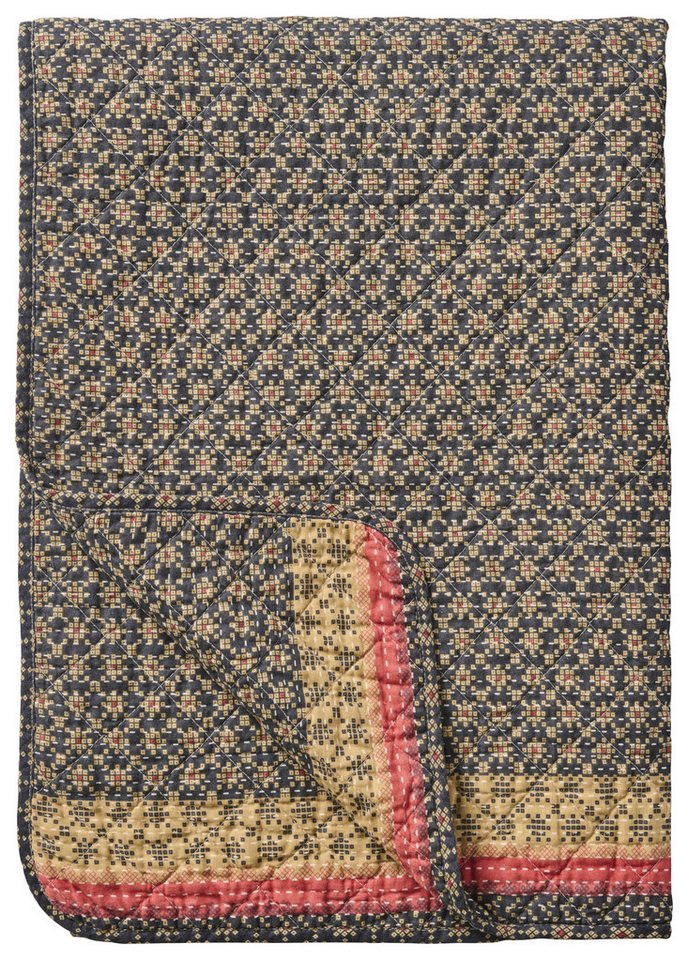 Ib Laursen Tagesdecke Ib Laursen - Decke Quilt Tagesdecke Überwurf 180x130cm Blau Rosa von Ib Laursen