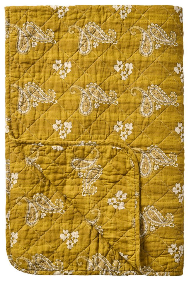 Ib Laursen Tagesdecke Ib Laursen - Decke Quilt Tagesdecke Überwurf 180x130cm Gelb Paisley von Ib Laursen