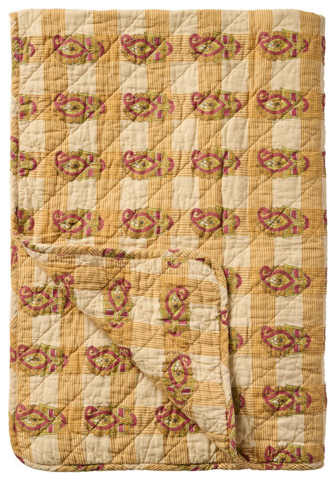 Ib Laursen Tagesdecke Ib Laursen Decke Quilt Tagesdecke Überwurf 180x130cm Orange Rot von Ib Laursen