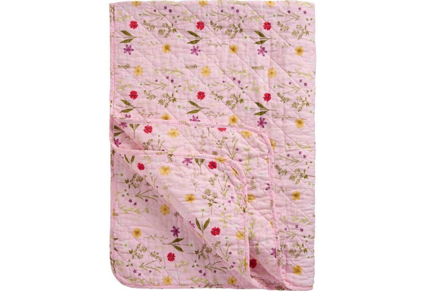 Ib Laursen Tagesdecke Quilt rosa Gartenblumen von Ib Laursen