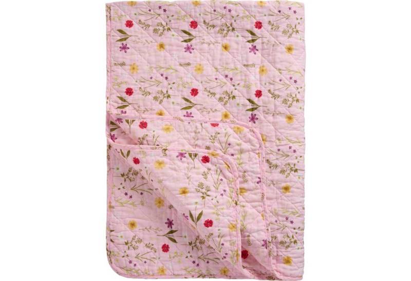 Ib Laursen Tagesdecke Quilt rosa Gartenblumen von Ib Laursen