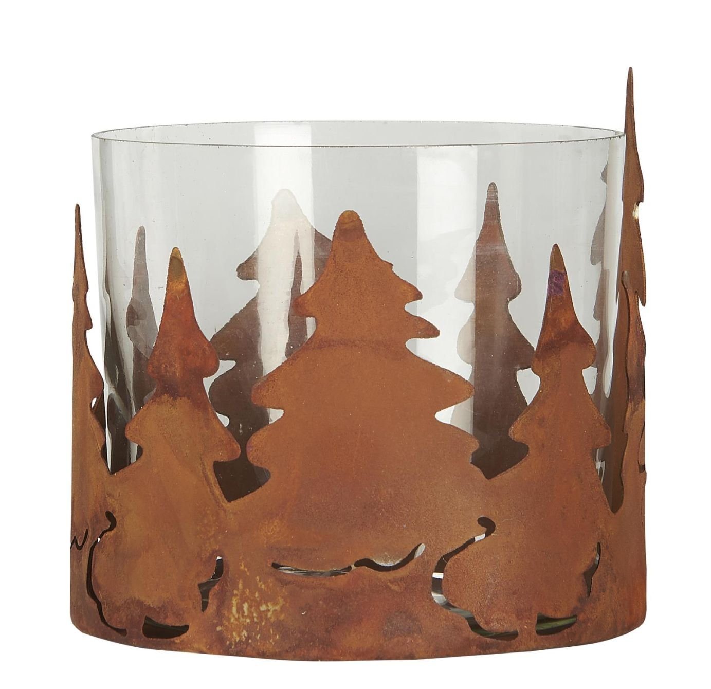 Ib Laursen Adventsleuchter Kerzenständer Kerzenhalter Teelichthalter Bäume Glas Metall Ib von Ib Laursen