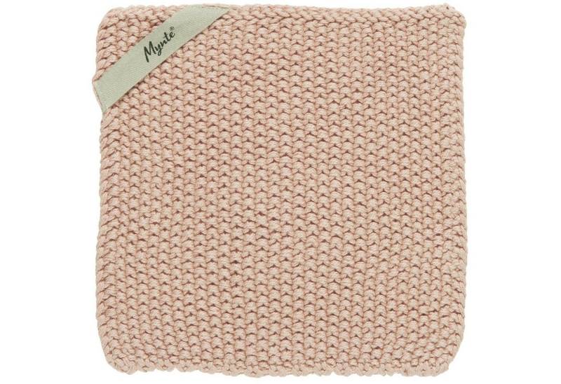 Ib Laursen Topflappen Mynte Topflappen CORAL ALMOND gestrickt Untersetzer Strick Küche rosa von Ib Laursen