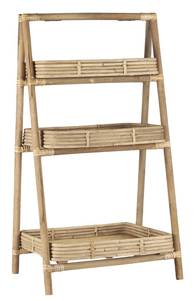 Ib Laursen Standregal Regal Ständer Halter Display 3 Fächer Bambus H82xB36xL47cm Ib Laursen von Ib Laursen