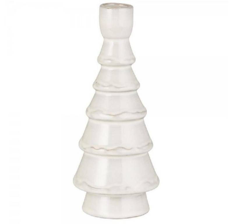 Ib Laursen Windlicht Ib Laursen Kerzenhalter Gerillt Weiß Meliert (20,5x8,5 cm) von Ib Laursen