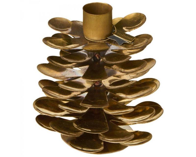 Ib Laursen Windlicht Ib Laursen Kerzenhalter Zapfen Gloria Gold (11,5x12,5cm) von Ib Laursen